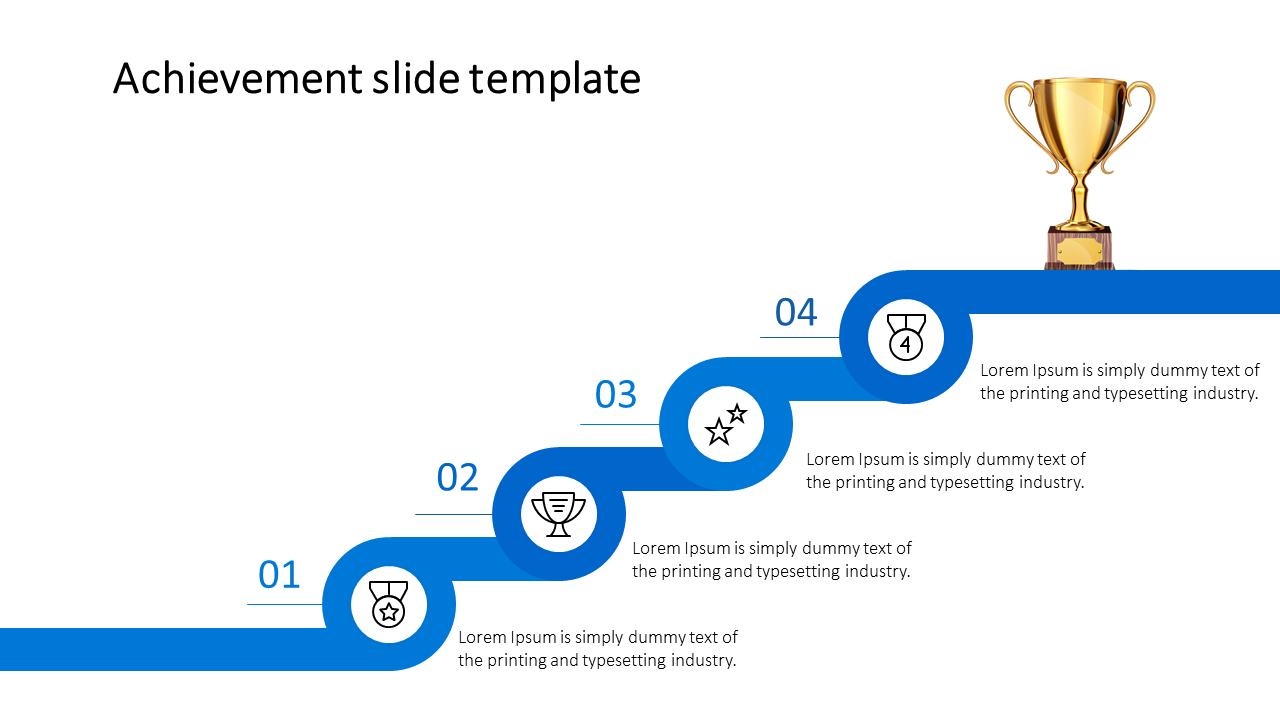 Free - Achievement Google Slides and Template PPT With Four Nodes
